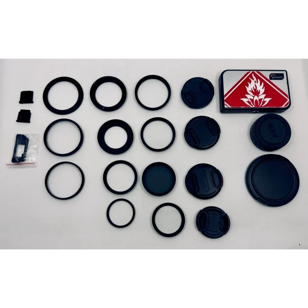 Camera Filter & Accessory Lot - Tiffen 43/46/52mm Filters, Step-Up Rings, Cap